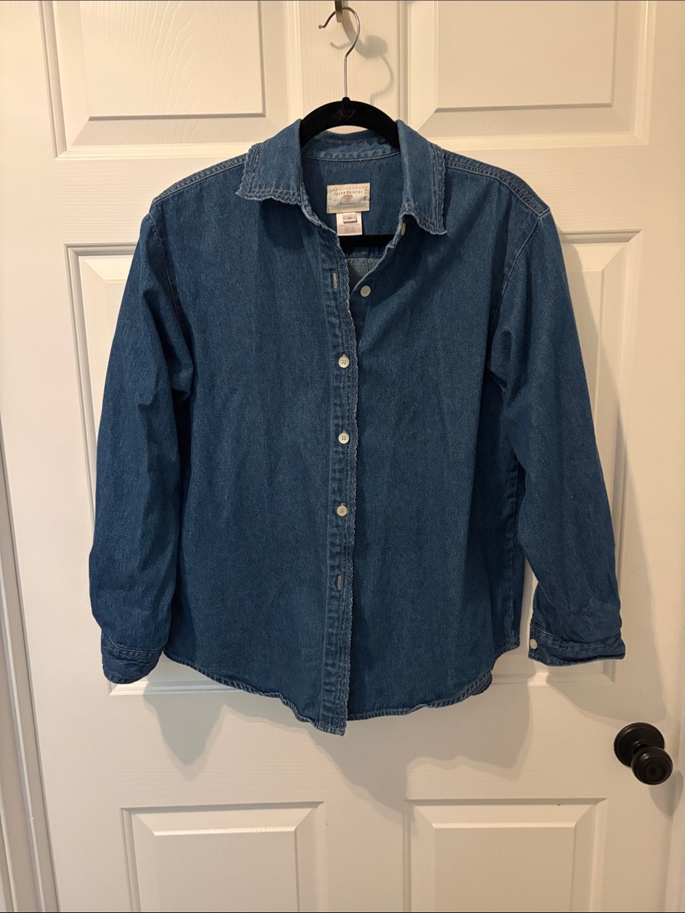 Vintage Denim Button-Down Shirt - Blue